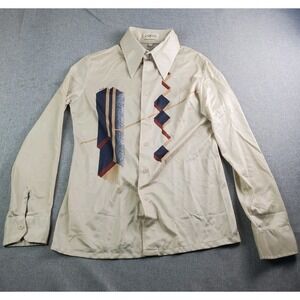 Vintage Augie Disco Shirt Womens Large Abstract Button Up Long Sleeve